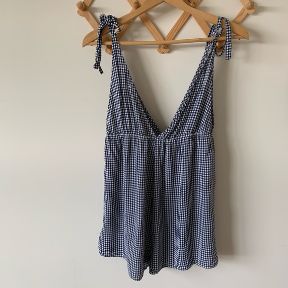SOLD Urban Outfitters Plunging Gingham Romper - Picture 7 of 7
